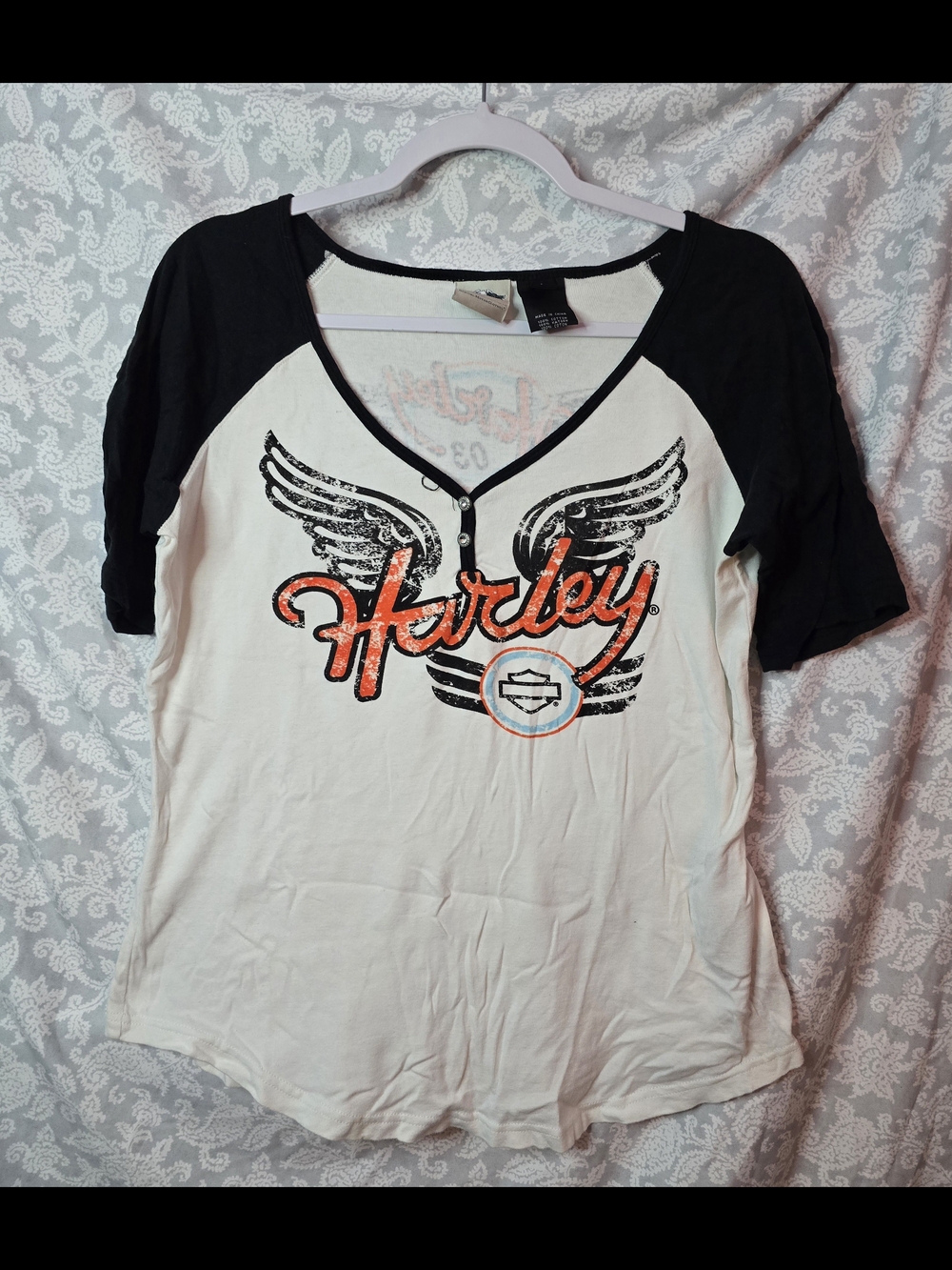 Harley Graphic Raglan Tee - Women's Large - Excellent Condition Never Wore This!